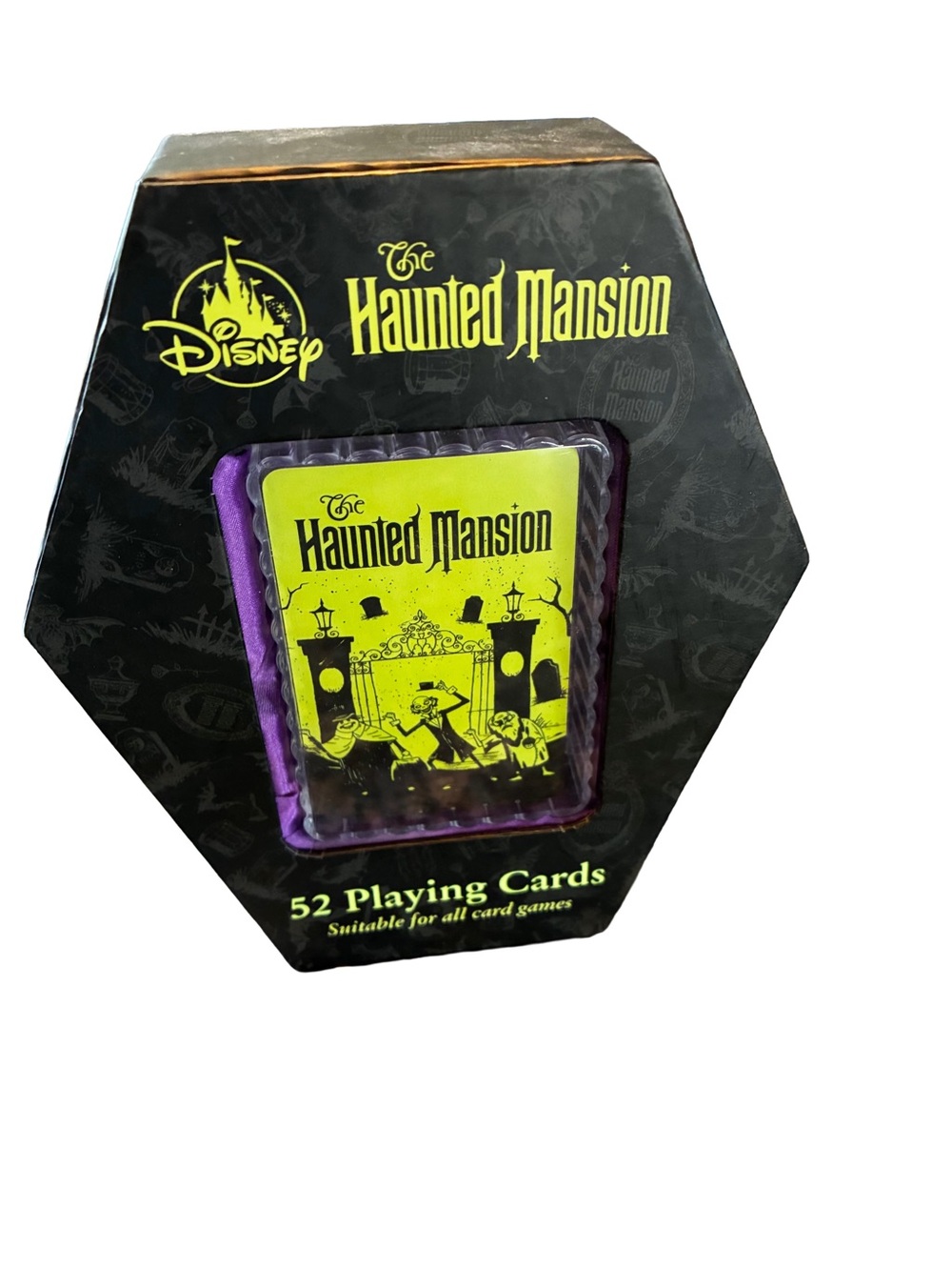Disney Haunted Mansion Playing Cards Coffin Box 52 Card Deck Spooky Gothic